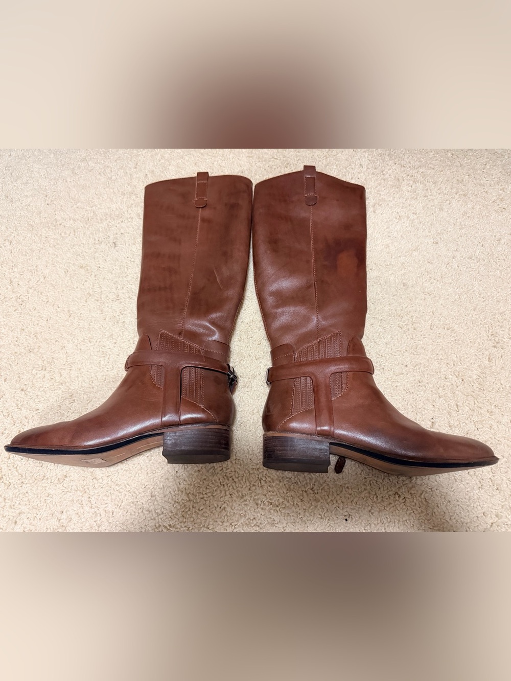 Dolce Vita Mayden Leather Heeled Boots Brown US 7